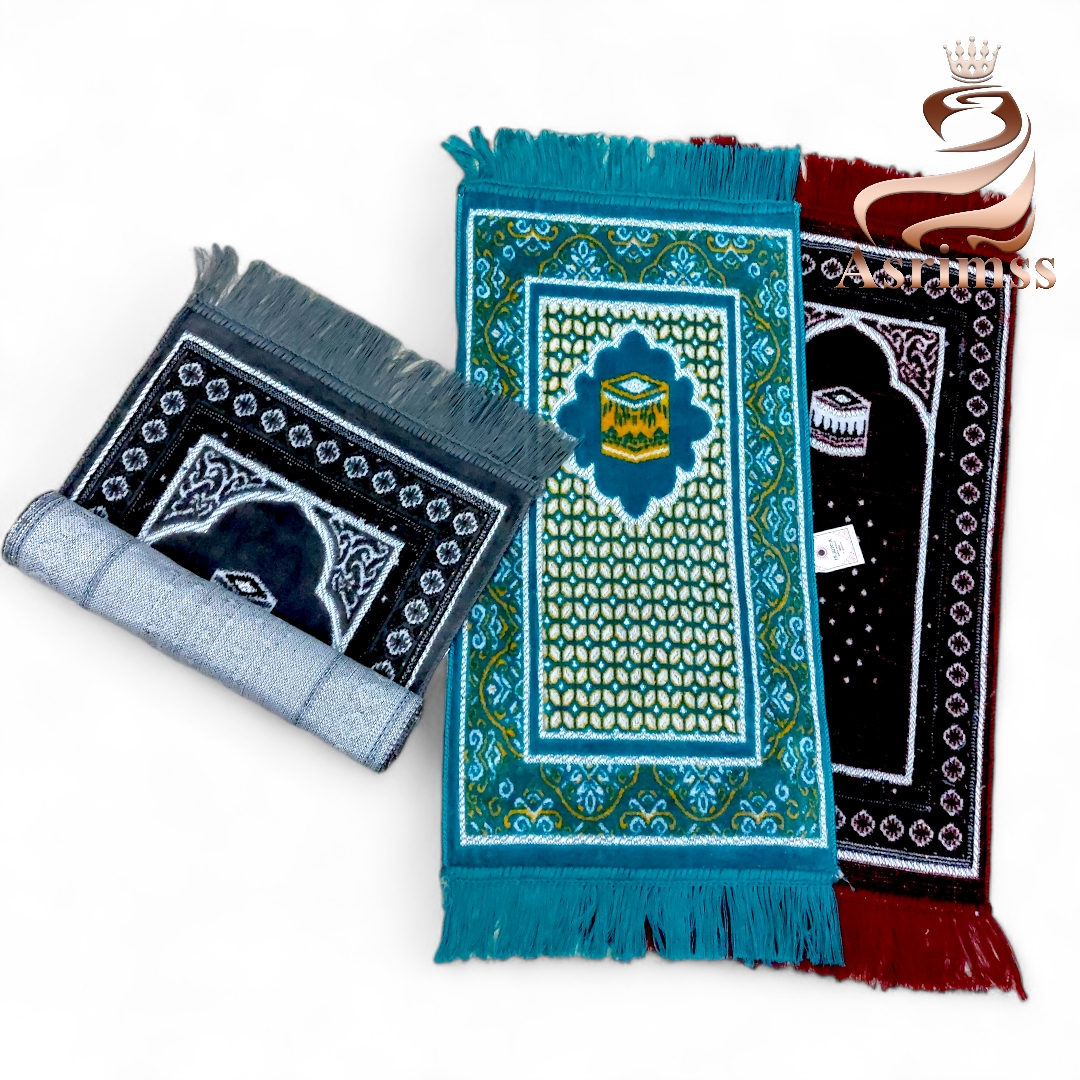 NURTEX Sajadah Muka Travel Mini Bludru Turkey Ukuran 30x55 cm Bisa Untuk Sajadah Anak