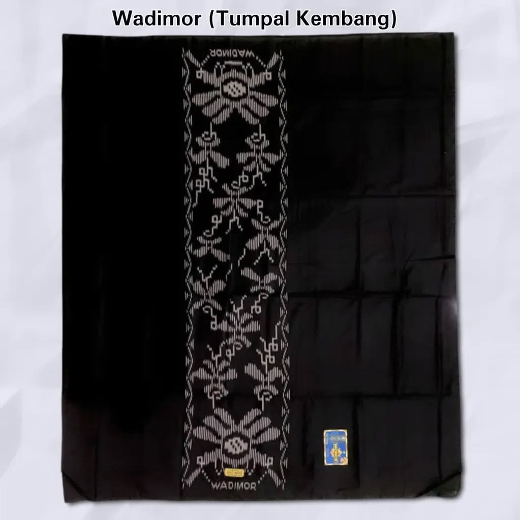 Sarung Wadimor Tumpal Kembang Hitam Black Series Original Sarung Tenun Dewasa