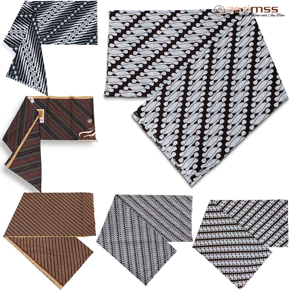 Kain Jarik Batik Samping Kebat Jogjaan Hitam Putih Santoso AAA Premium Original