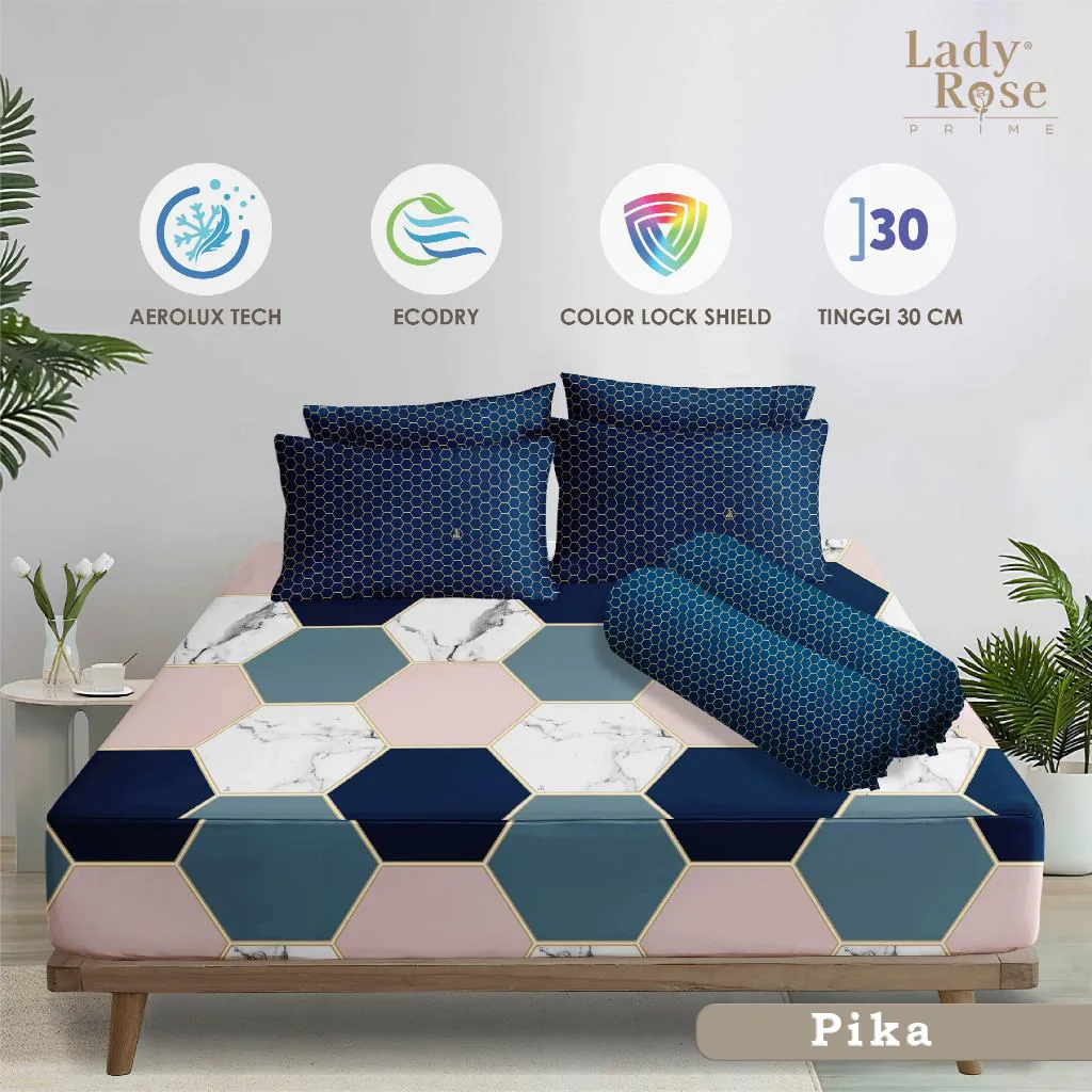 Sprei lady rose 180x200 tinggi 30 cm motif - pikka