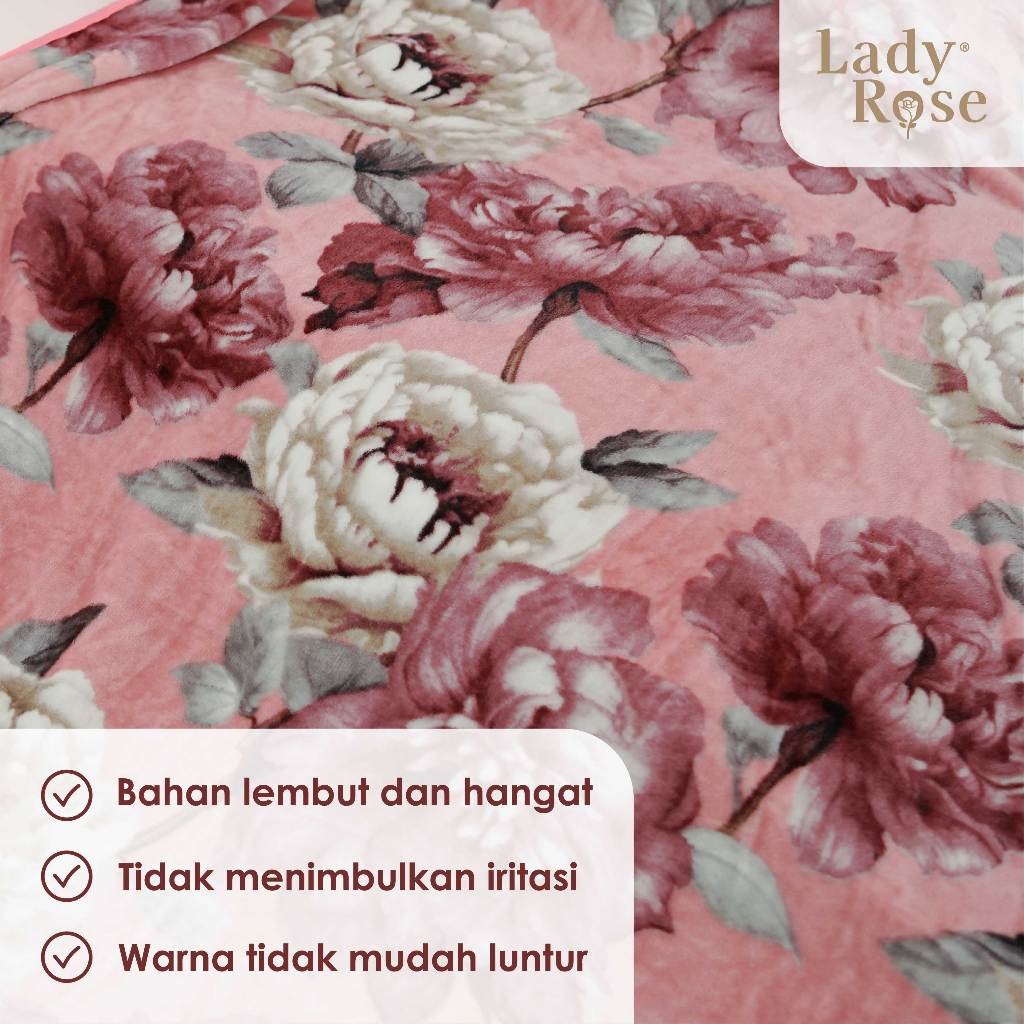 Lady Rose Selimut Bulu Super Lembut Dewasa & Anak Ukuran 160x200 Motif AZURA