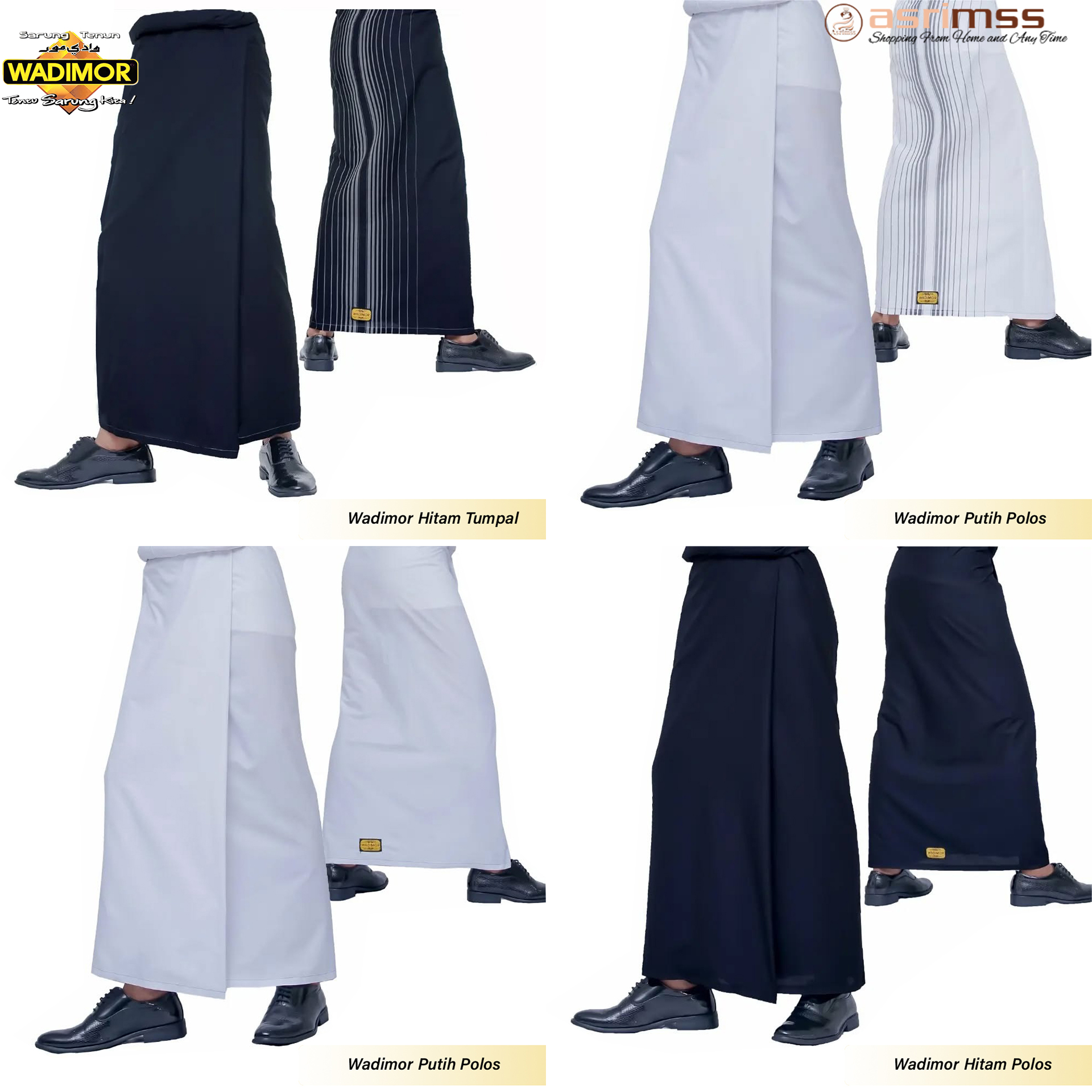 Sarung Wadimor Hitam Polos | Putih Polos