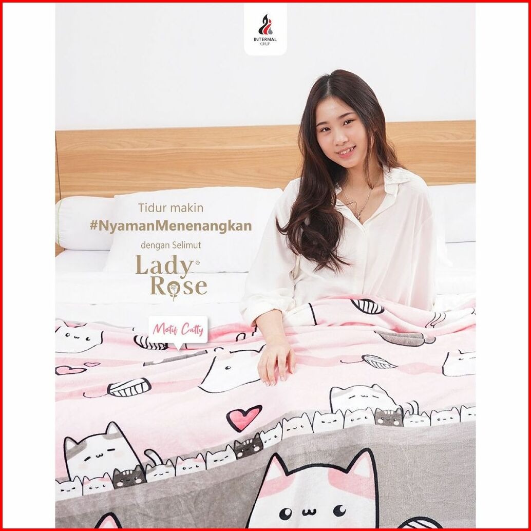 Lady Rose Selimut Bulu Super Lembut Dewasa & Anak Ukuran 160x200 Motif CATTY