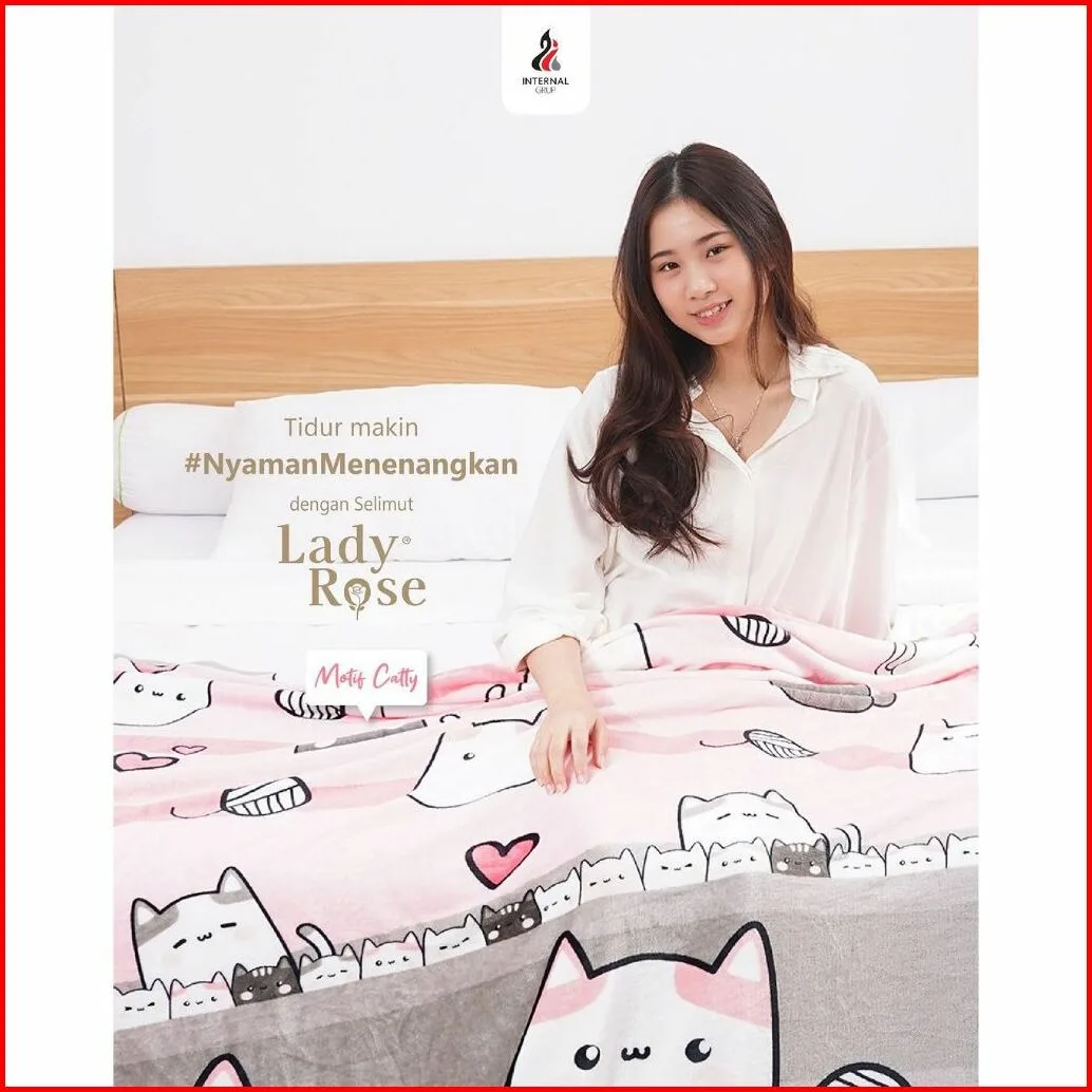 Lady Rose Selimut Bulu Super Lembut Dewasa & Anak Ukuran 160x200 Motif CATTY