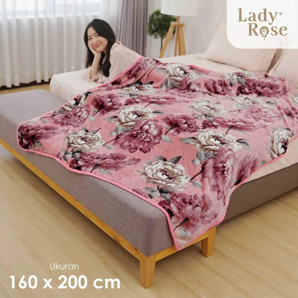Lady Rose Selimut Bulu Super Lembut Dewasa & Anak Ukuran 160x200 Motif AZURA