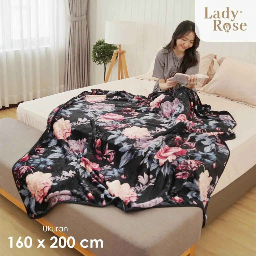 Lady Rose Selimut Bulu Super Lembut Dewasa & Anak Ukuran 160x200 Motif CLARA