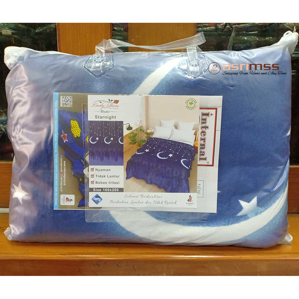 Lady Rose Selimut Bulu Super Lembut Dewasa & Anak Ukuran 160x200 Motif STARNIGHT