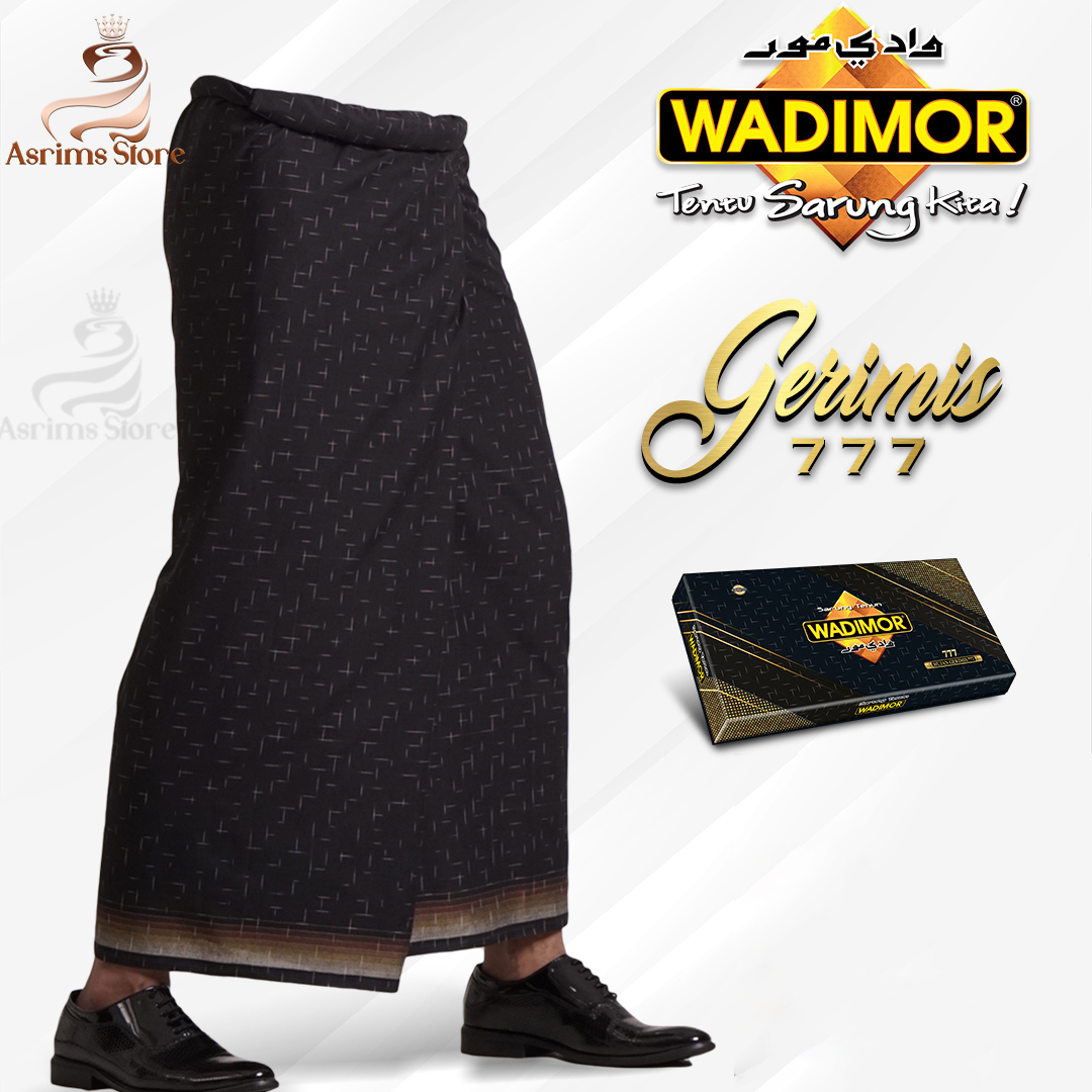 Sarung Wadimor polos Gerimis 777 Hitam