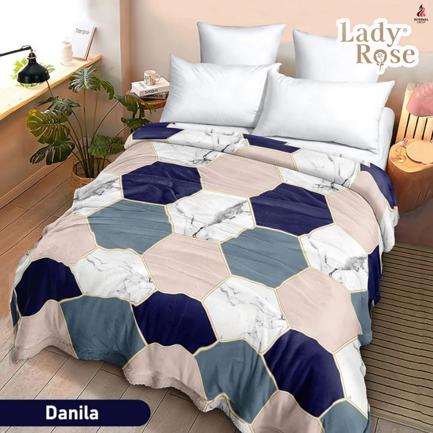 Lady Rose Selimut Bulu Super Lembut Dewasa & Anak Ukuran 160x200 Motif DANILA