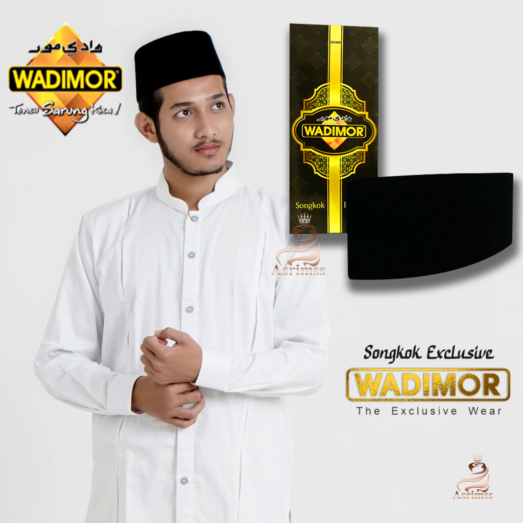 Peci Songkok Wadimor Hitam Polos AC Original Kopiah Dewasa Anak