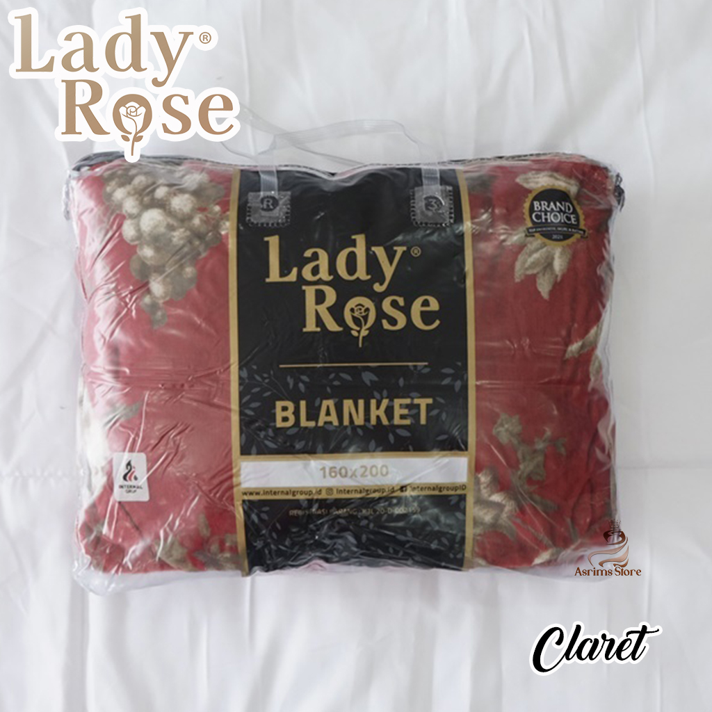 Lady Rose Selimut Bulu Super Lembut Dewasa & Anak Ukuran 160x200 Motif CLARET