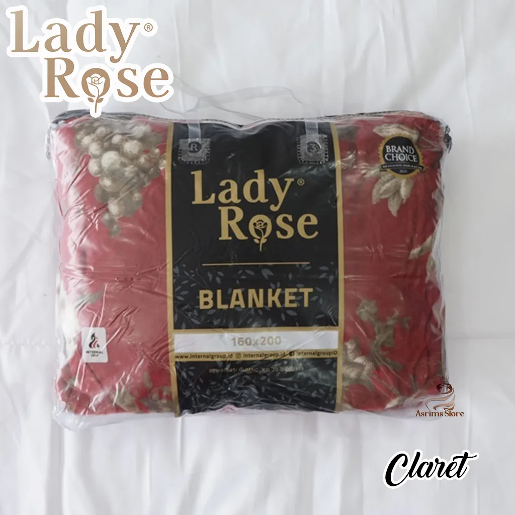 Lady Rose Selimut Bulu Super Lembut Dewasa & Anak Ukuran 160x200 Motif CLARET