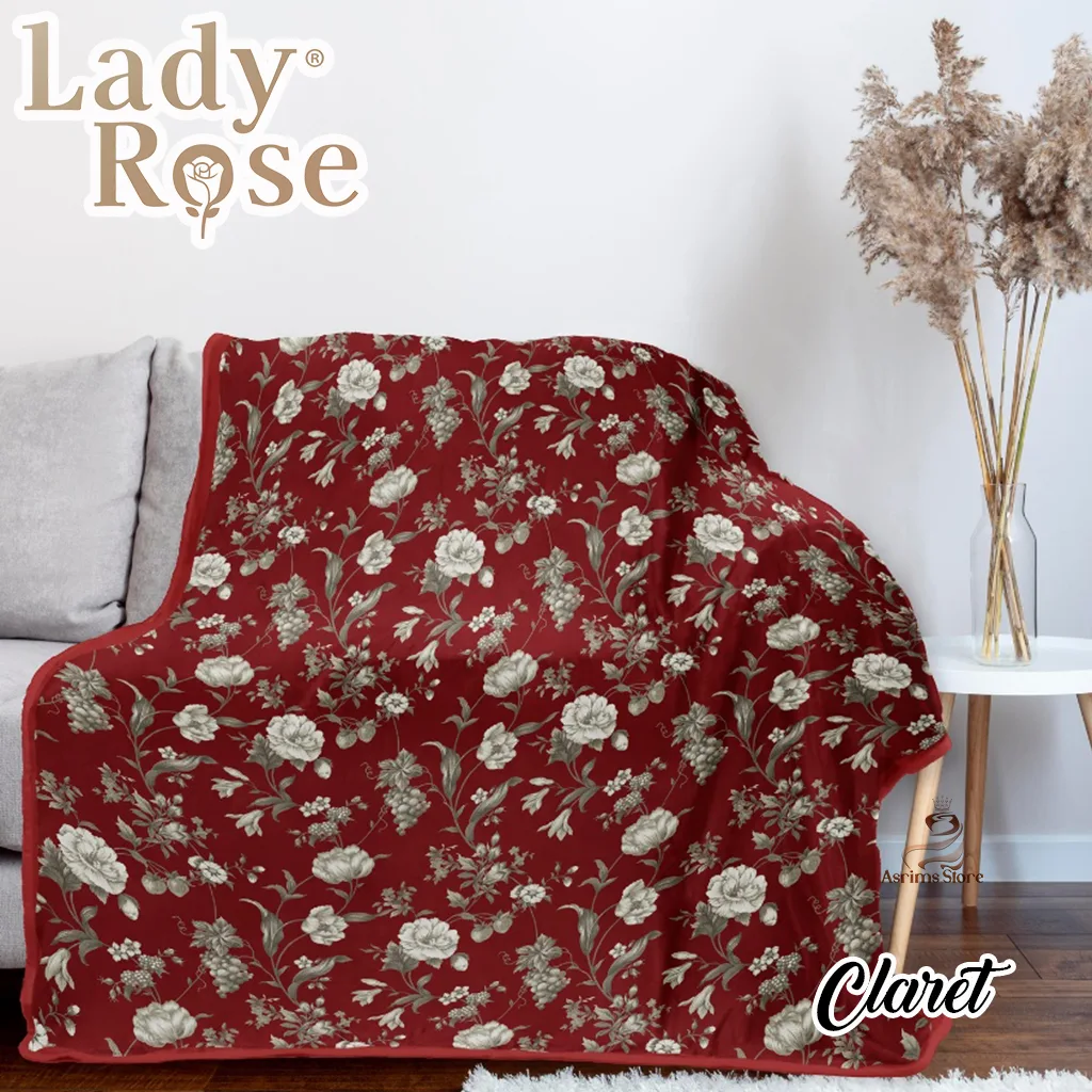 Lady Rose Selimut Bulu Super Lembut Dewasa & Anak Ukuran 160x200 Motif CLARET