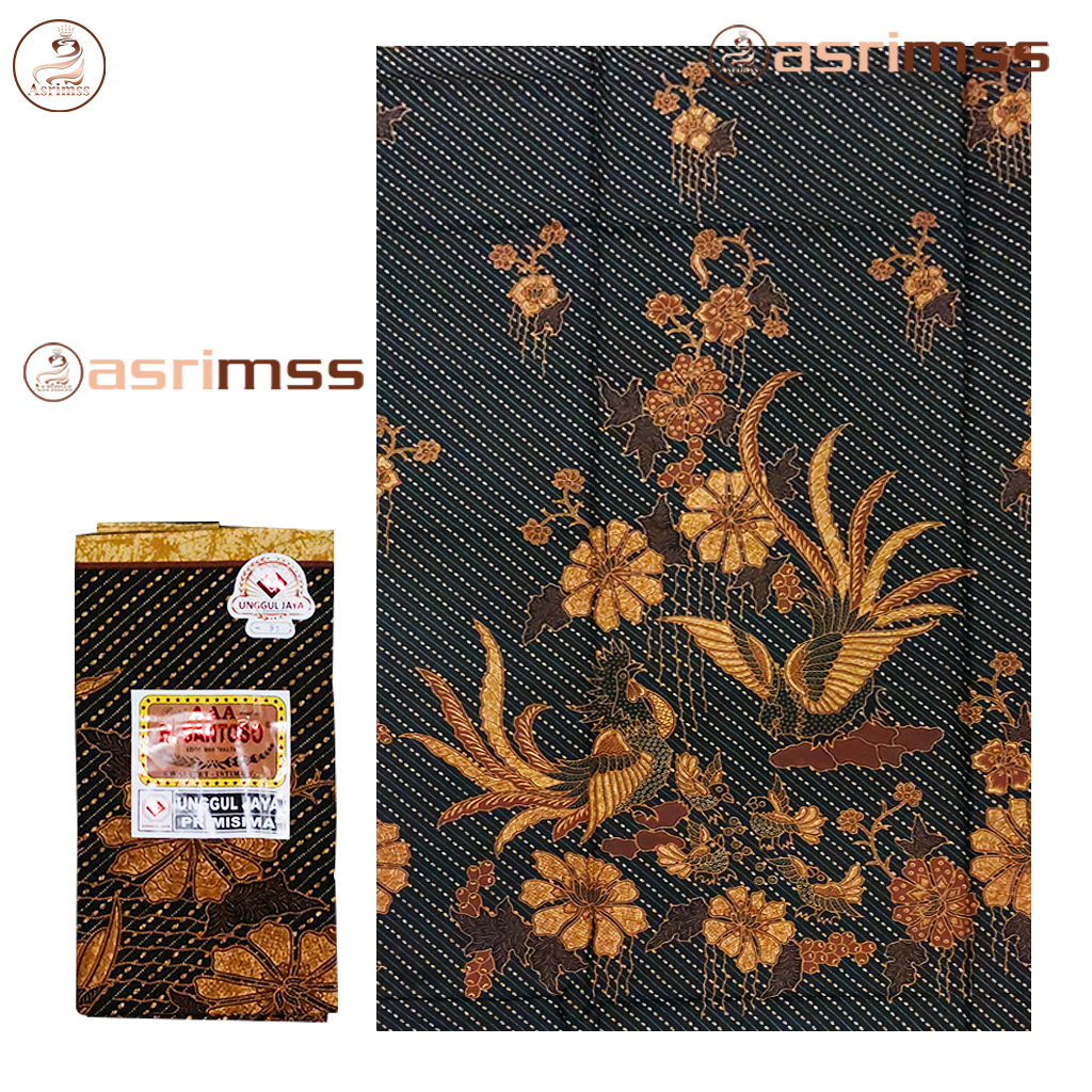 Kain Jarik Batik Samping Kebat Jogjaan Hitam Putih Santoso AAA Premium Original